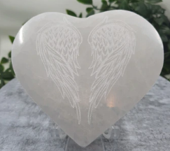 Selenite Heart Angel Wings Charging Plate