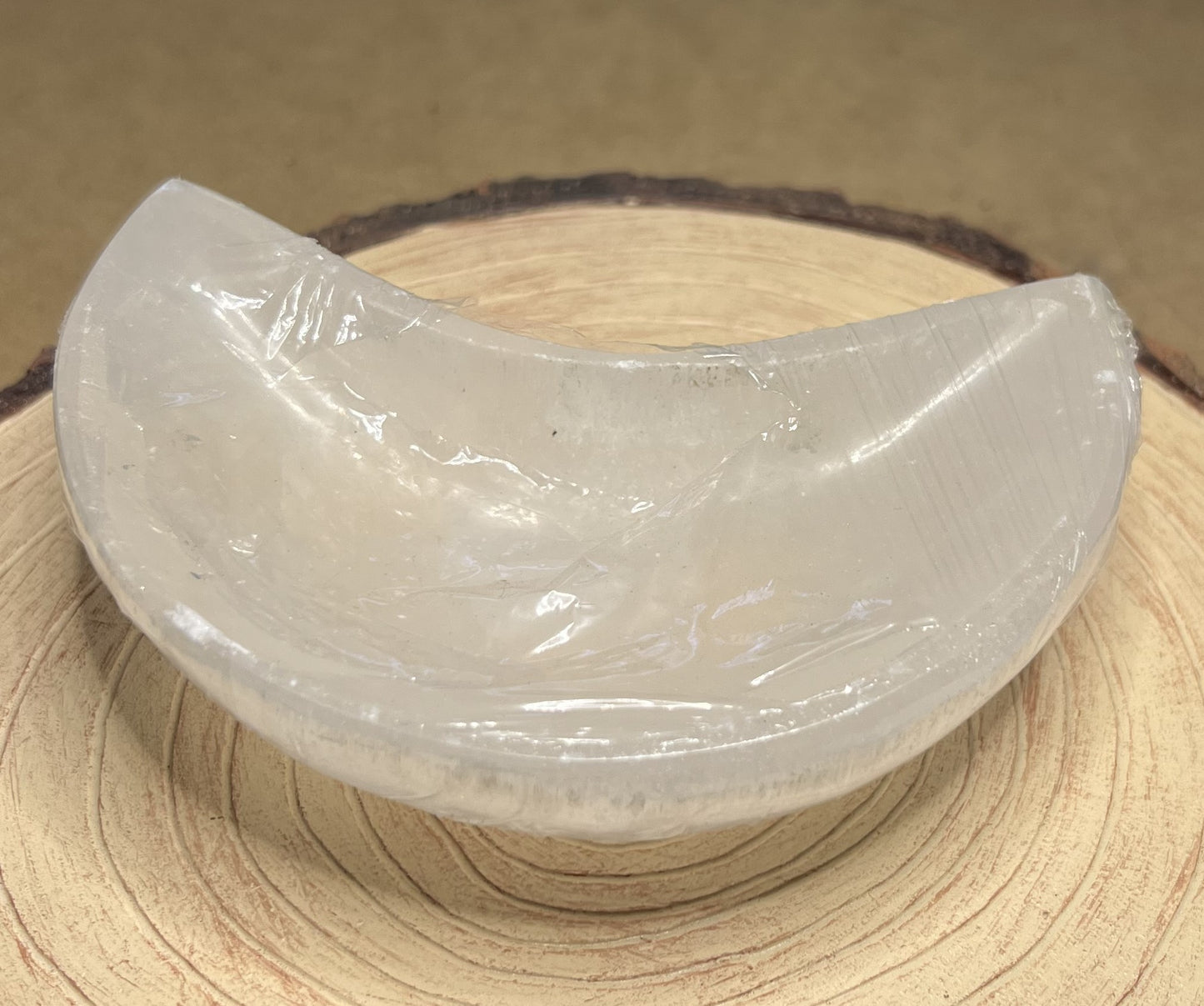 Selenite Half Moon Bowl