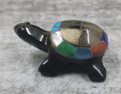 Turtle with Multi-coloured Shell - Black Obsidian #1