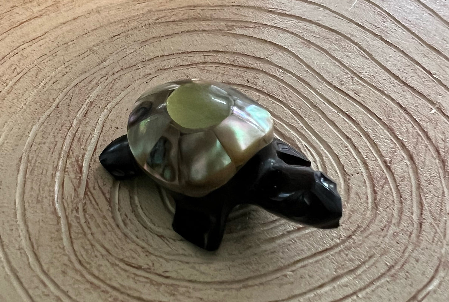 Turtle with Multi-coloured Shell - Black Obsidian #2