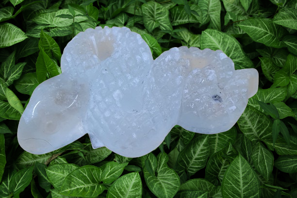 Clear Quartz Snake Carving