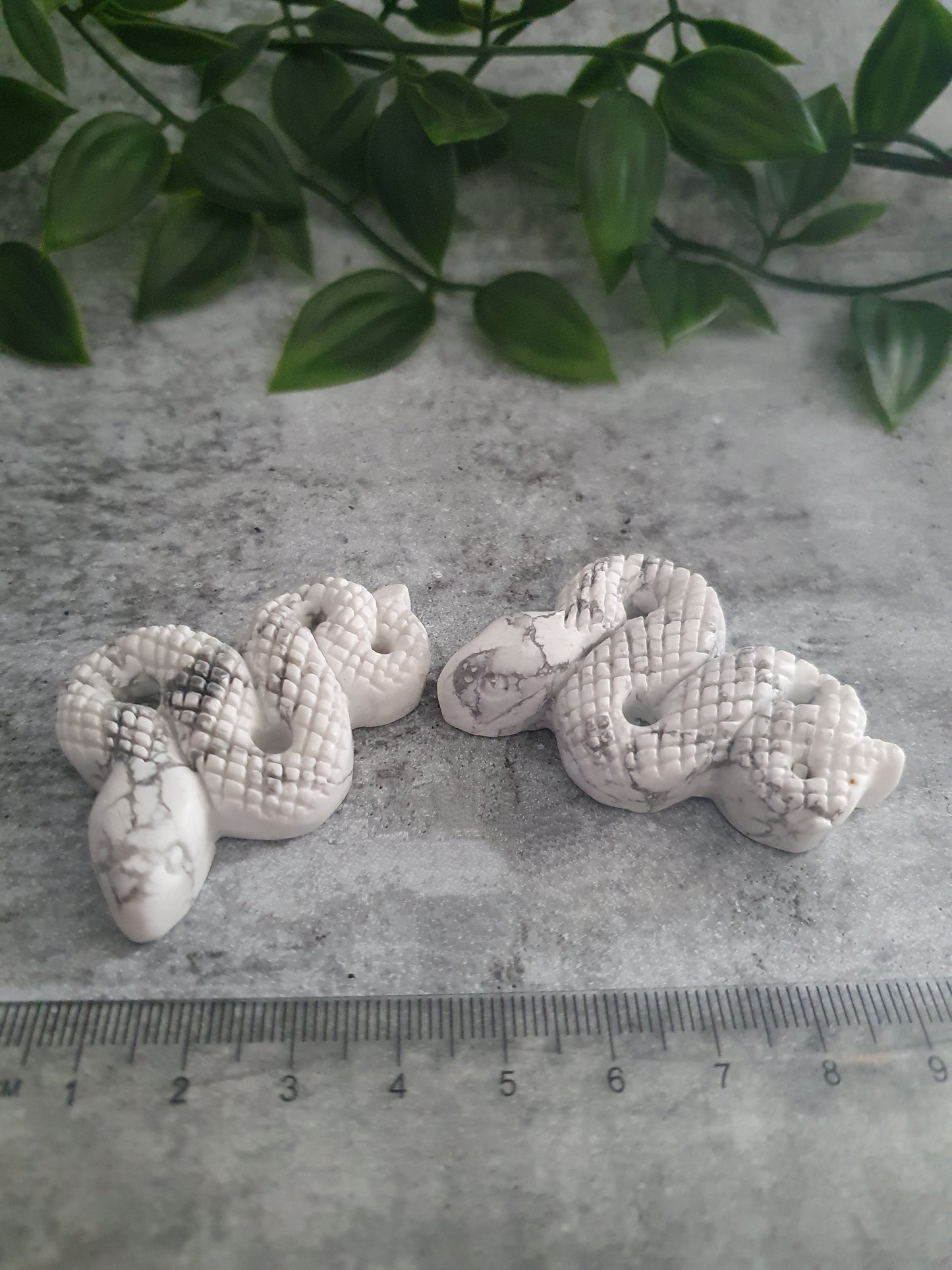 Howlite Snake Carving