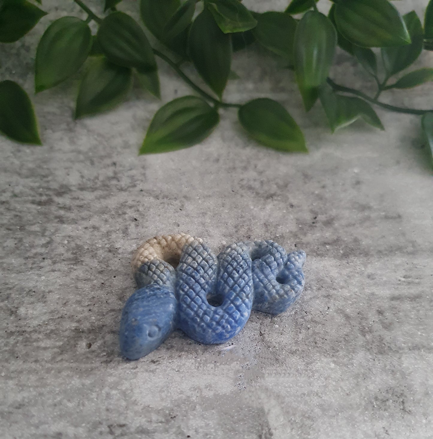 Sodalite Snake Carving