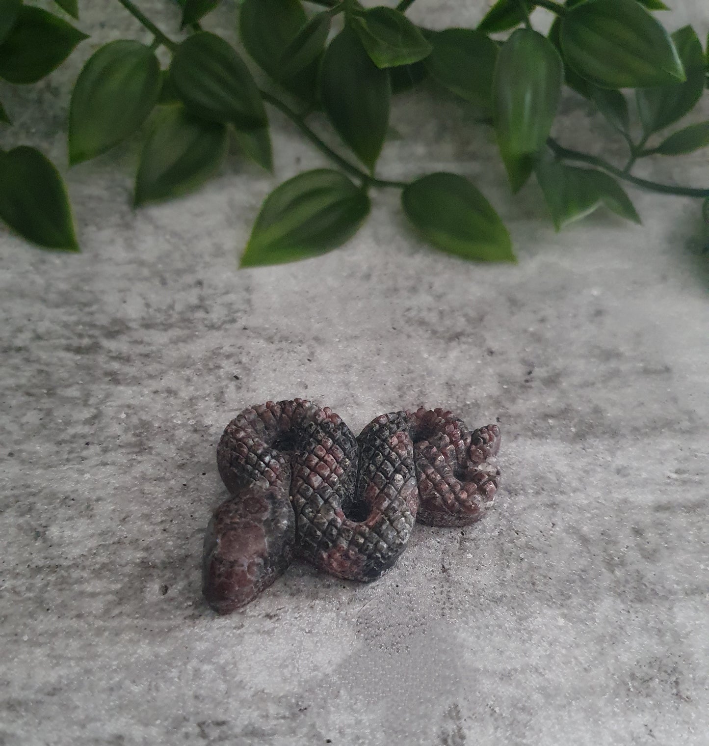 Garnet Snake Carving