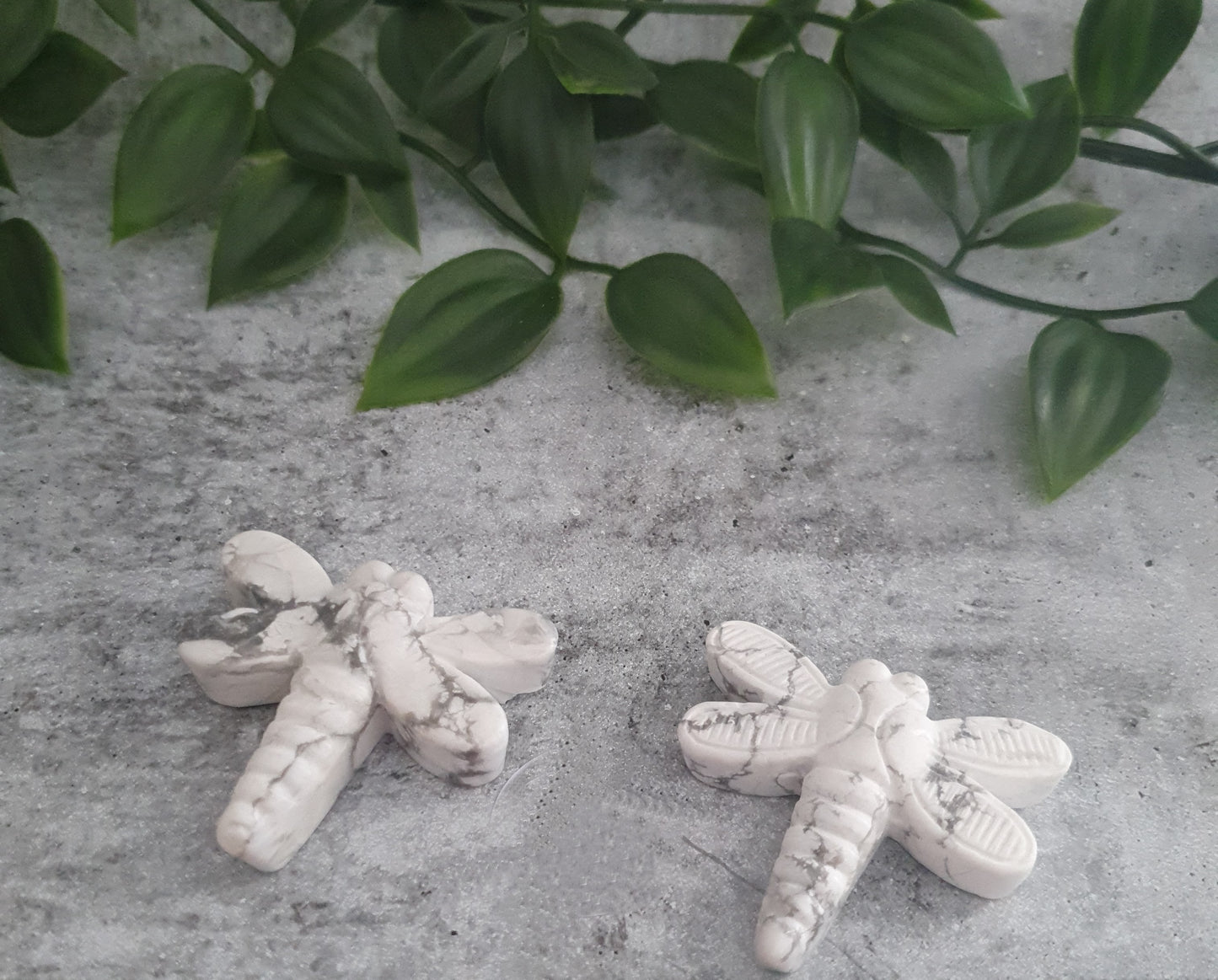 Howlite Dragonfly Carving