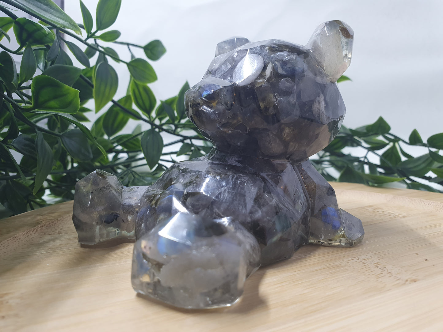 Labradorite Crystal Chip Resin Bear #1