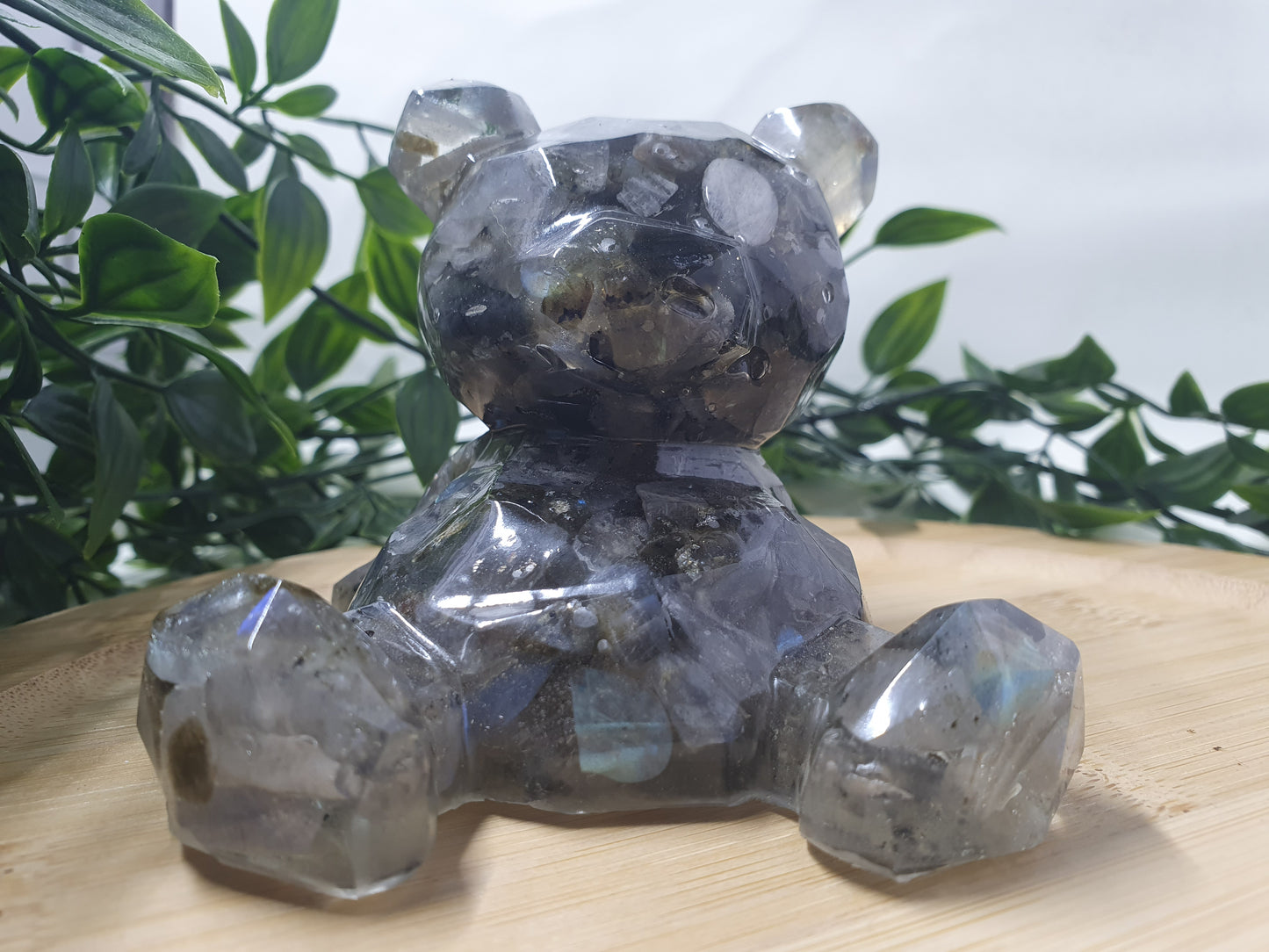 Labradorite Crystal Chip Resin Bear #1