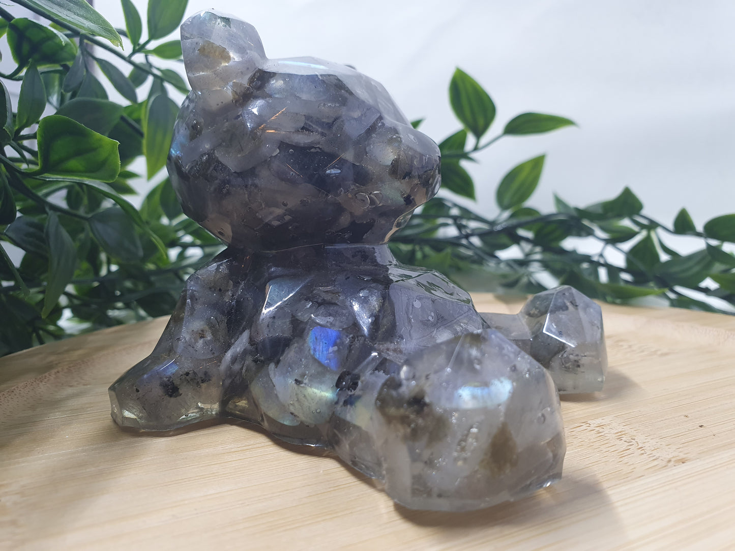 Labradorite Crystal Chip Resin Bear #1