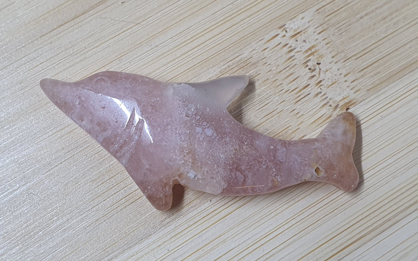 Flower Agate Dolphin Carvings