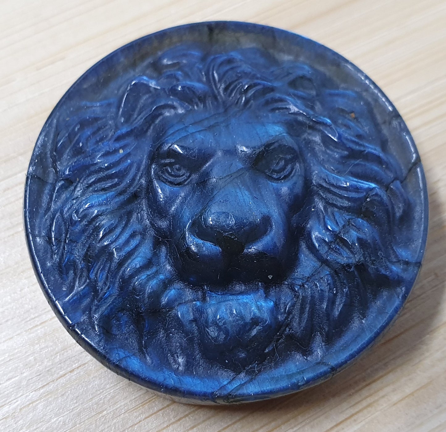 Labradorite Lion Head Carving