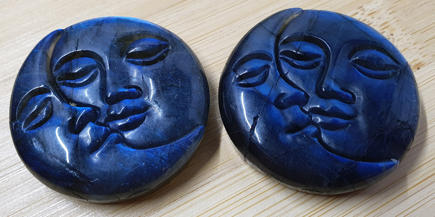 Labradorite Moon Face Carving