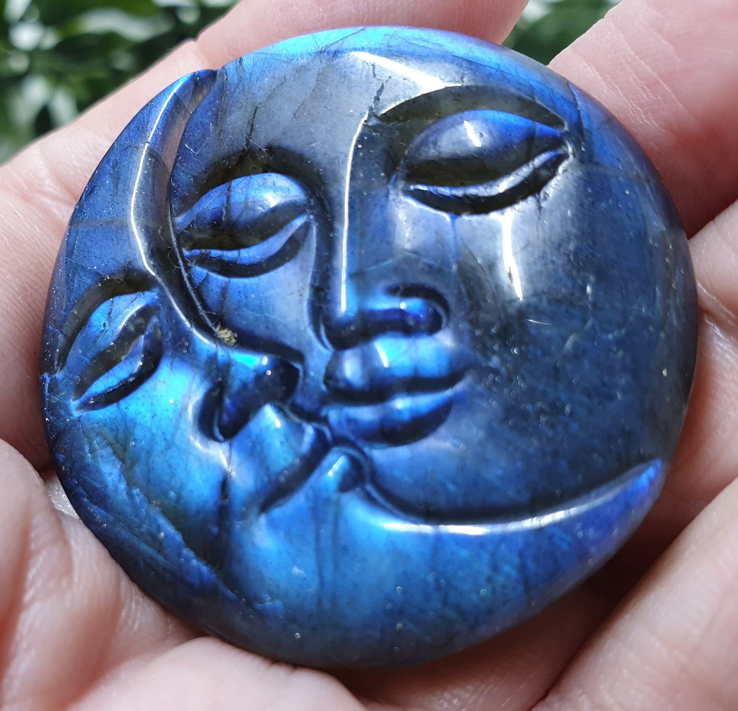 Labradorite Moon Face Carving