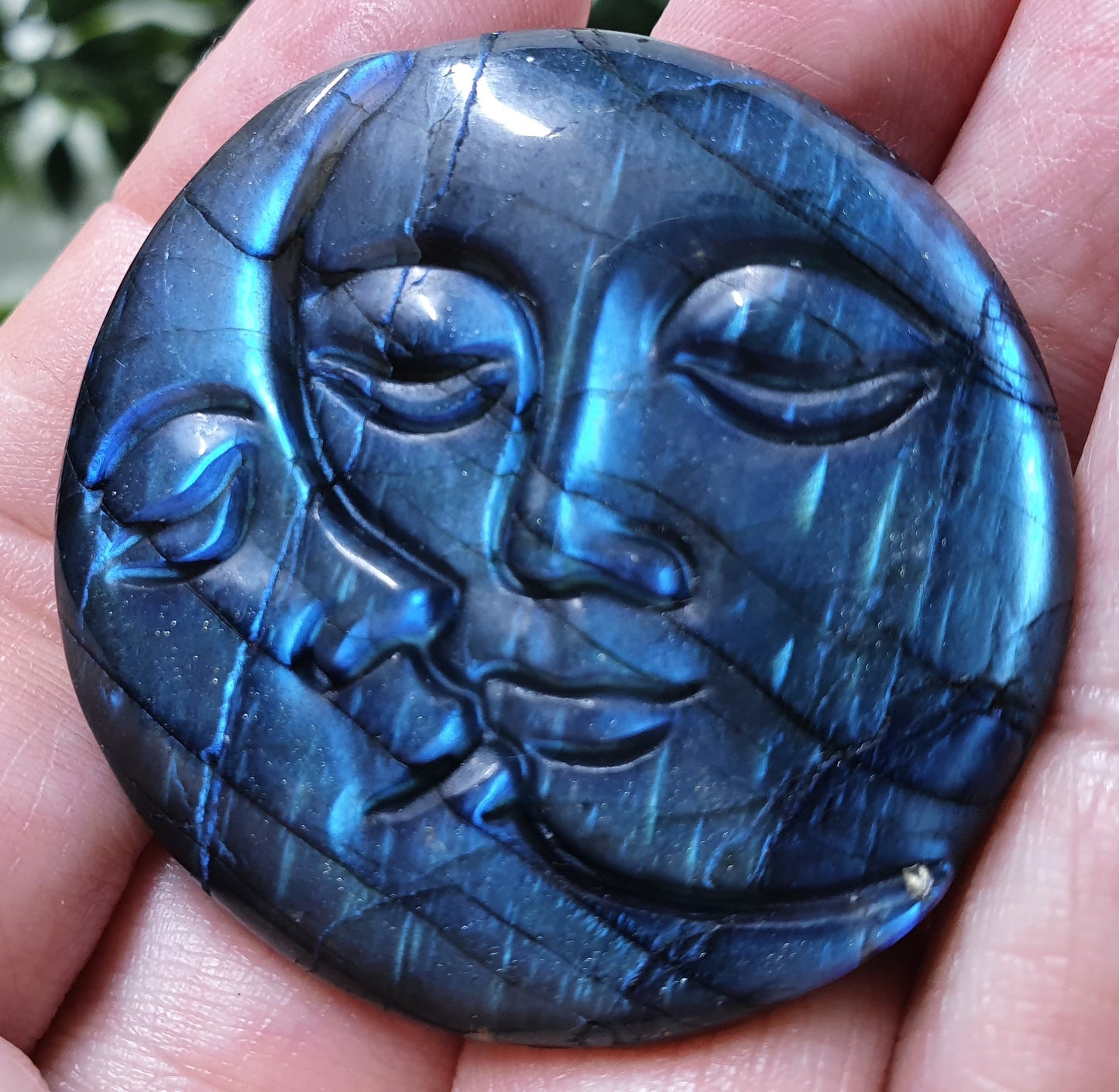 Labradorite Moon Face Carving