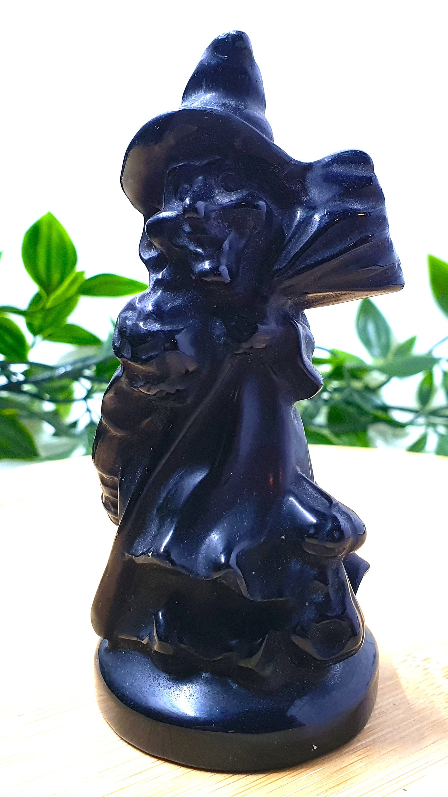 Black Obsidian Witch Carving