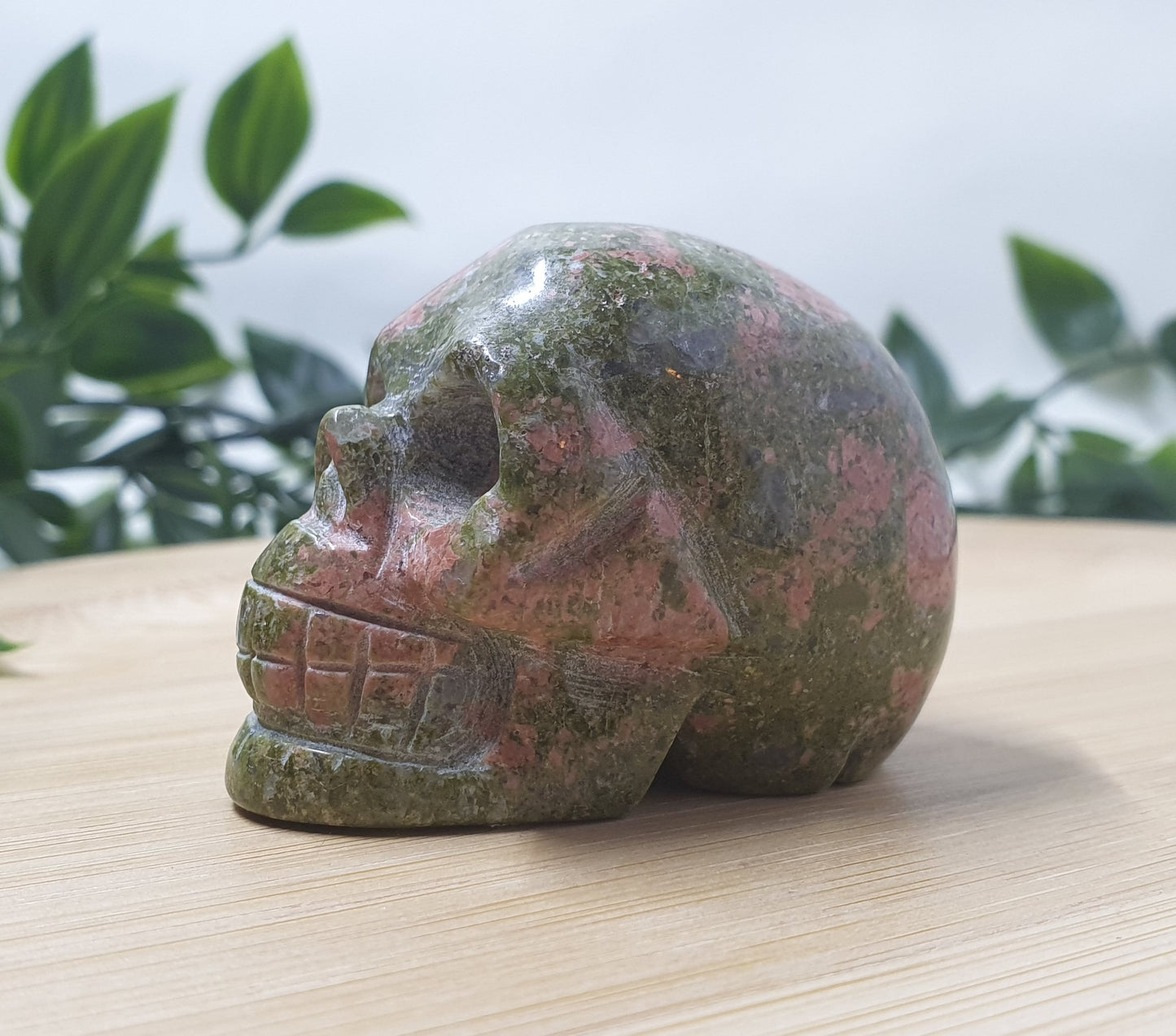 Unakite Skull Carving