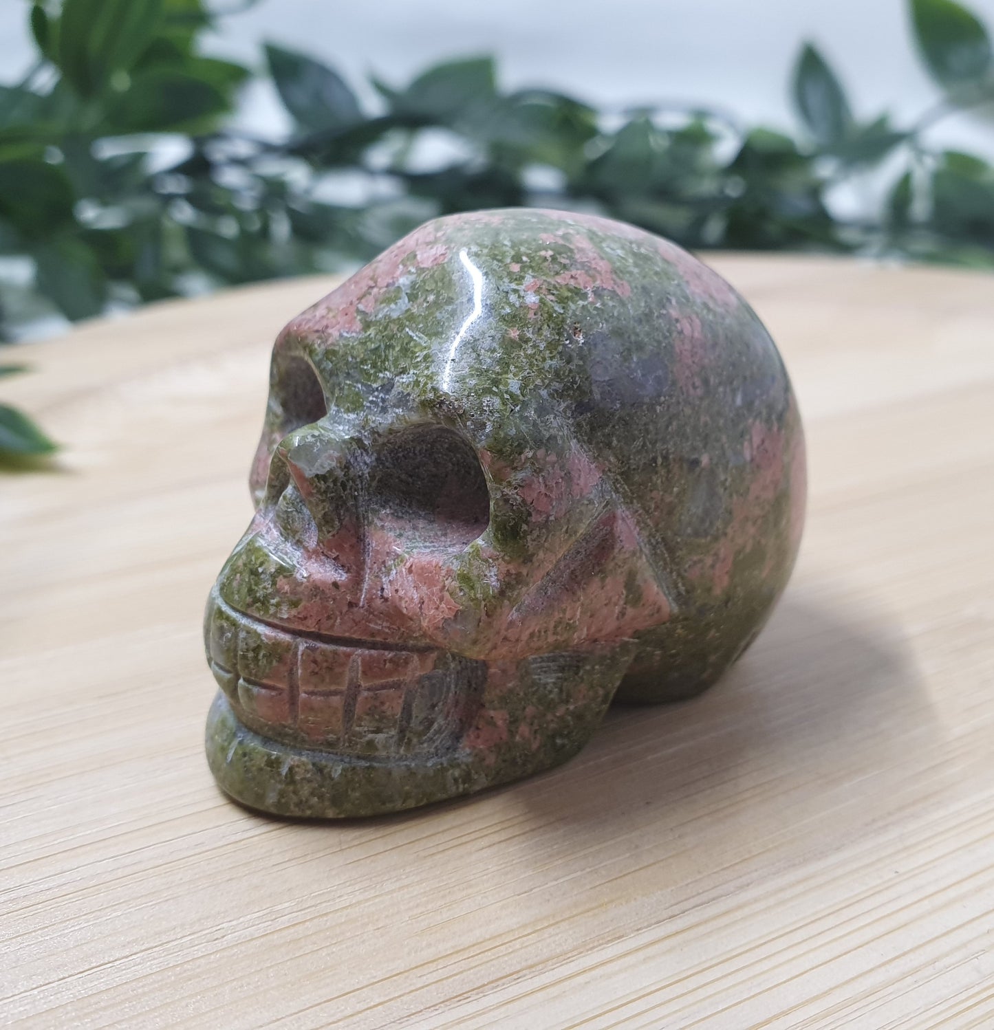 Unakite Skull Carving