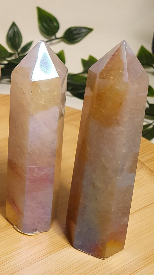 Aura Rose Quartz Points