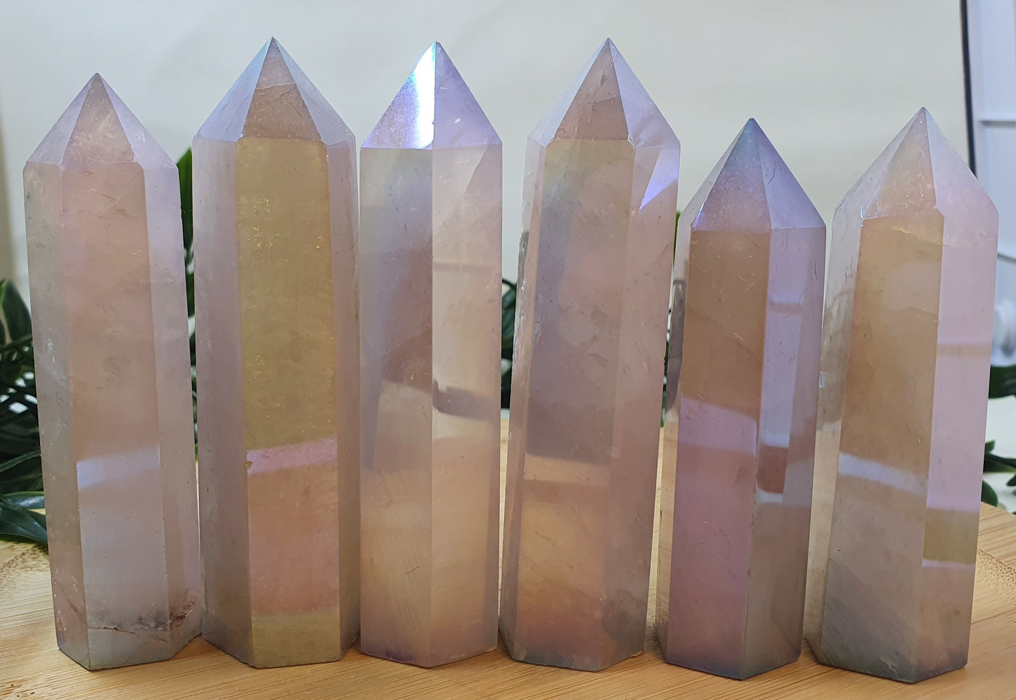 Aura Rose Quartz Points