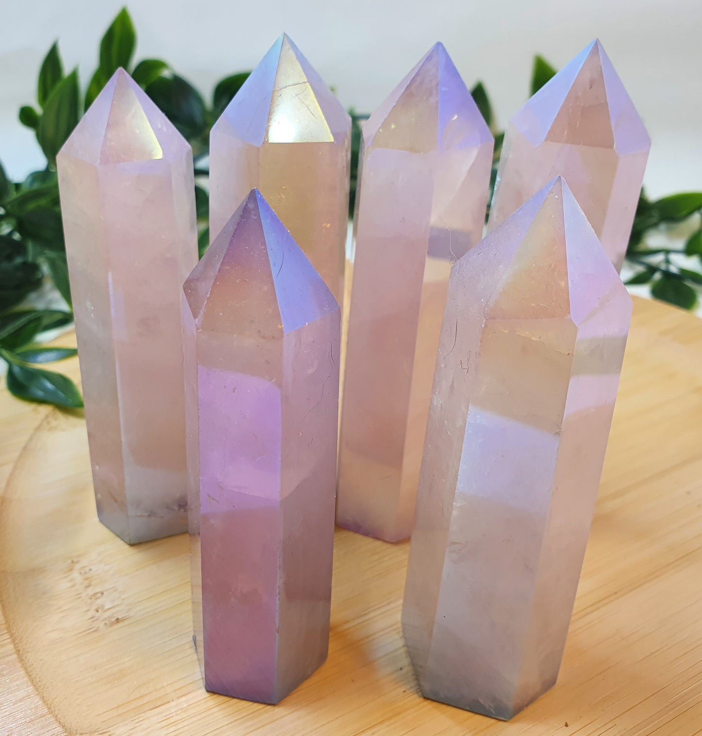 Aura Rose Quartz Points