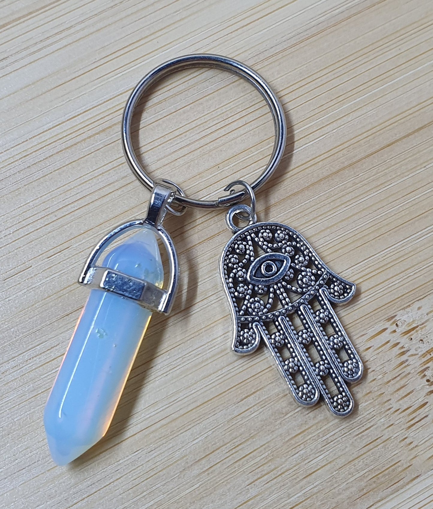 Hamsa Hand Crystal Keychains