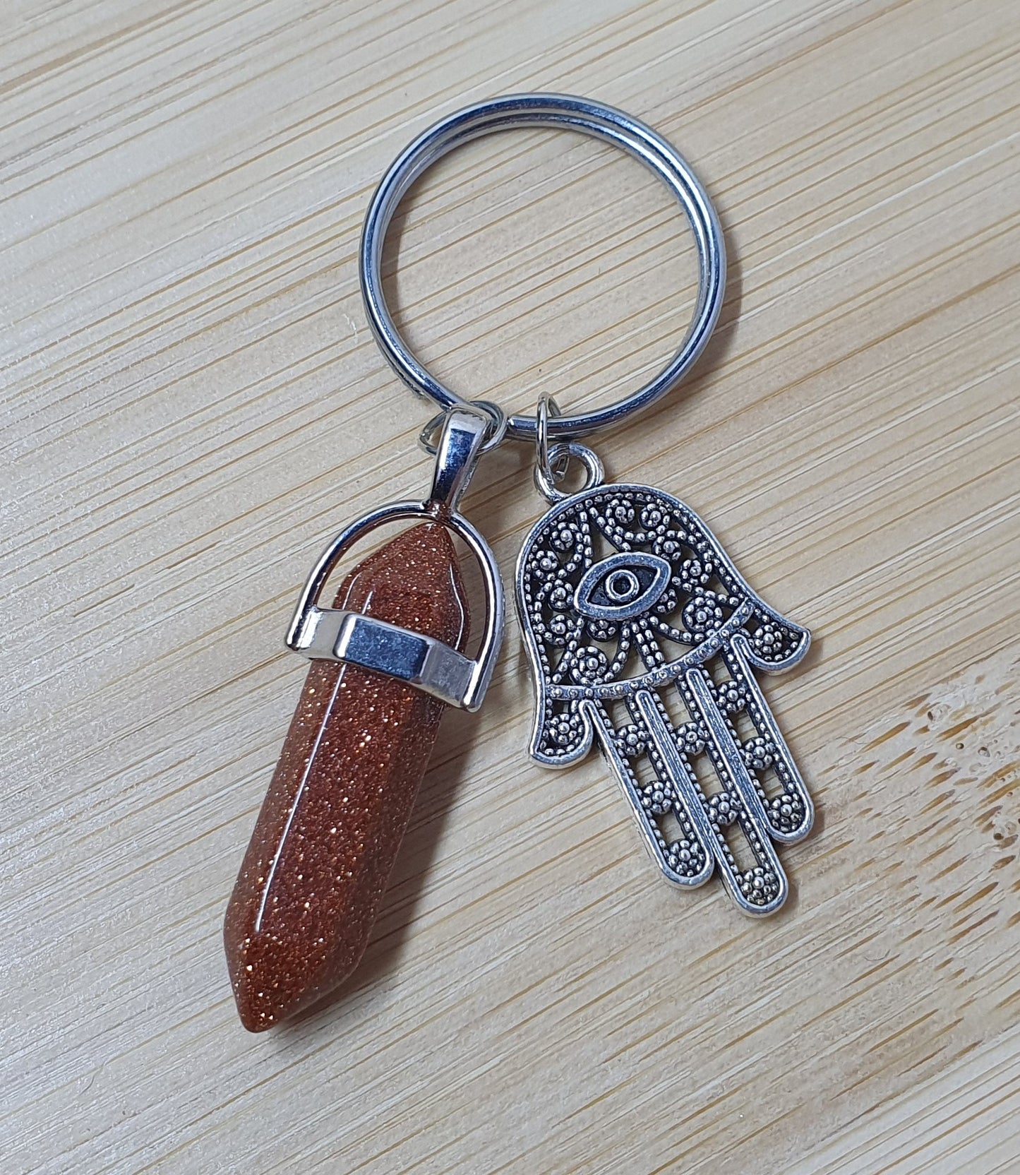 Hamsa Hand Crystal Keychains