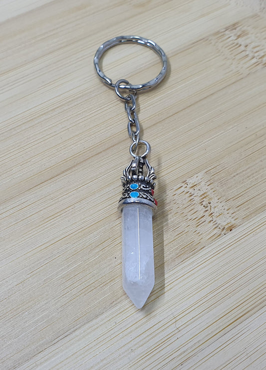 Clear Quartz Keychain