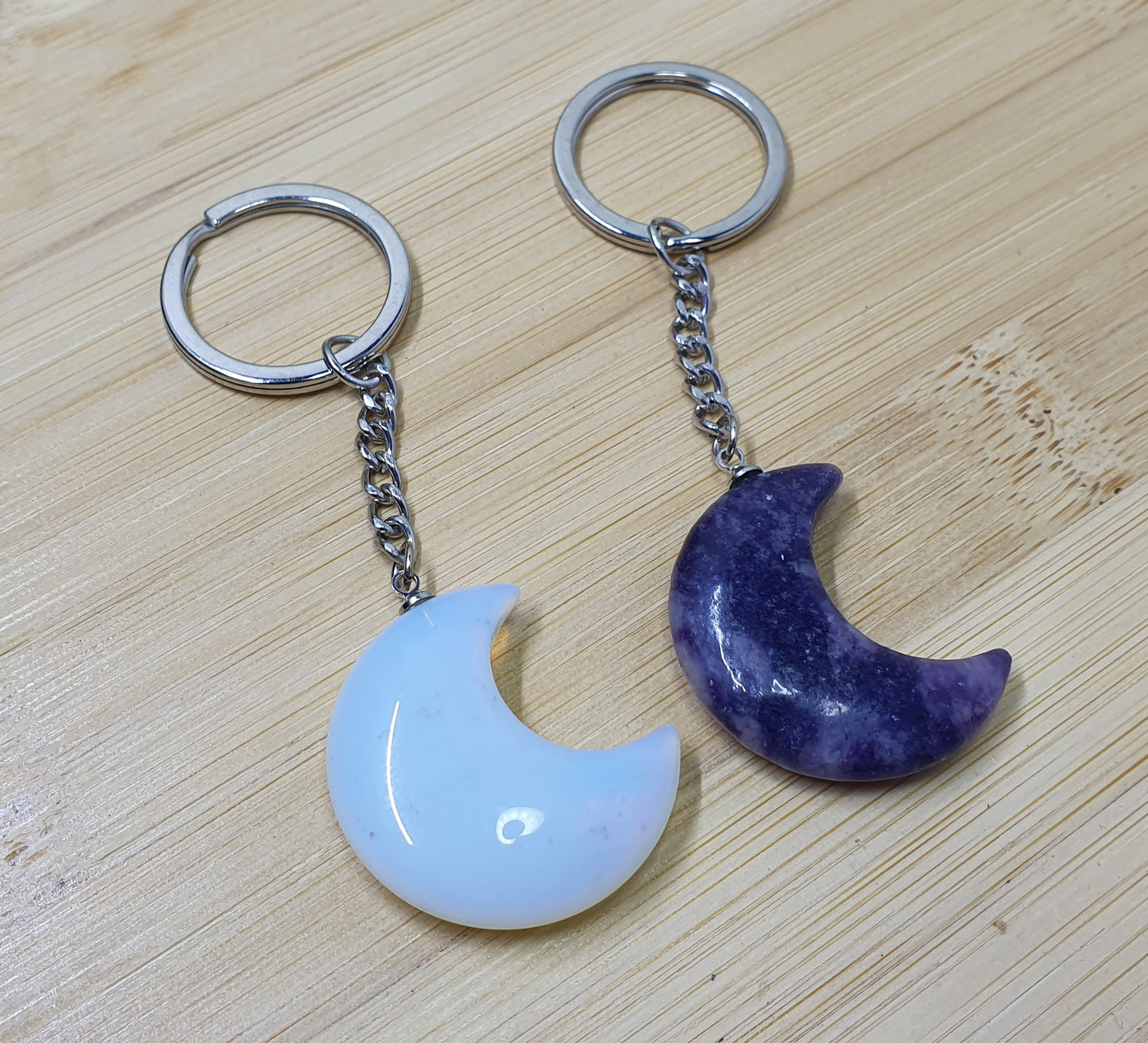 Half Moon Crystal Keychain