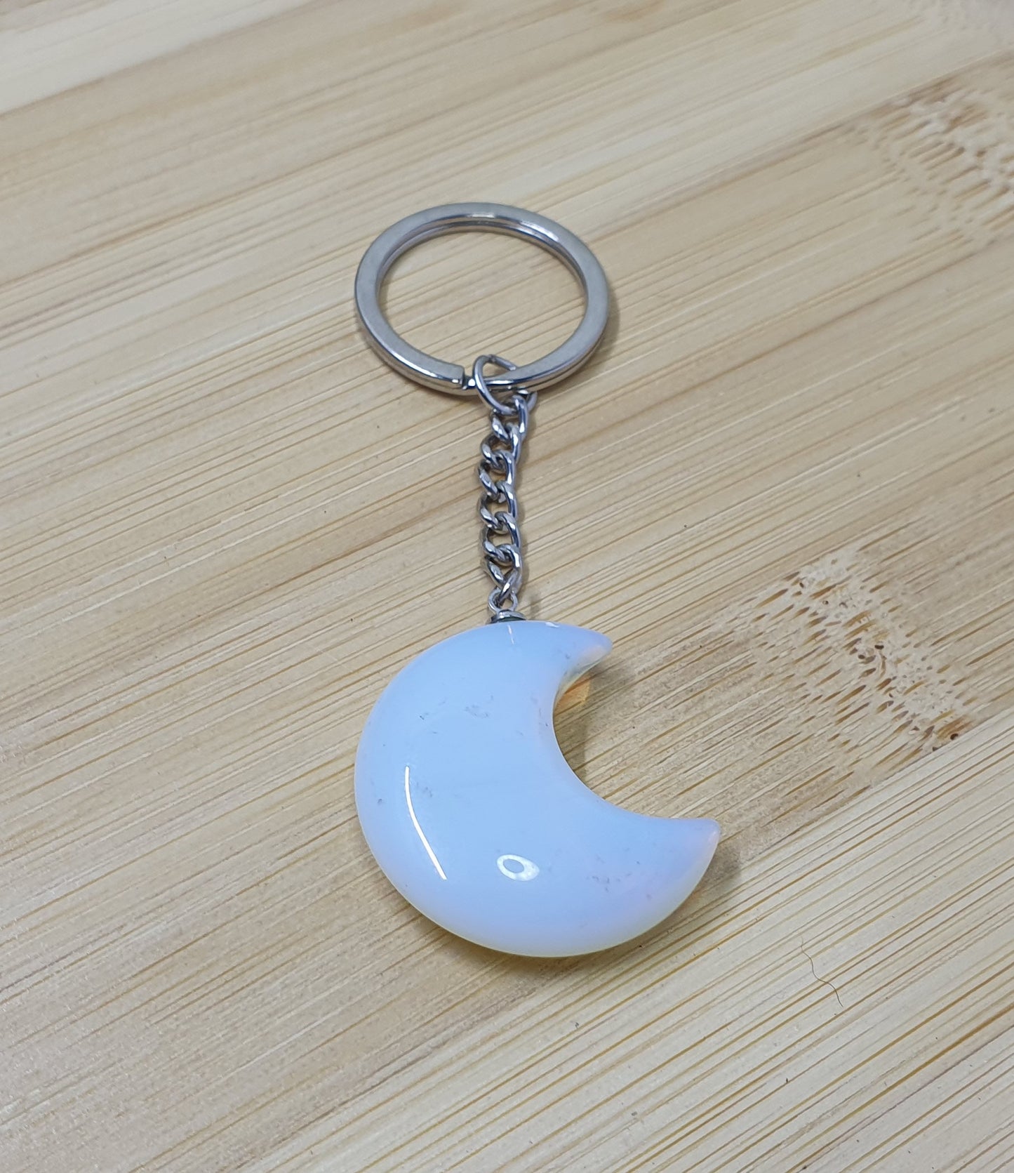 Half Moon Crystal Keychain