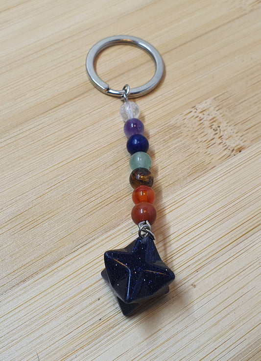 Blue Sandstone Chakra Keychain