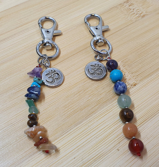 Crown Chakra Crystal Chip or Bead Keychains