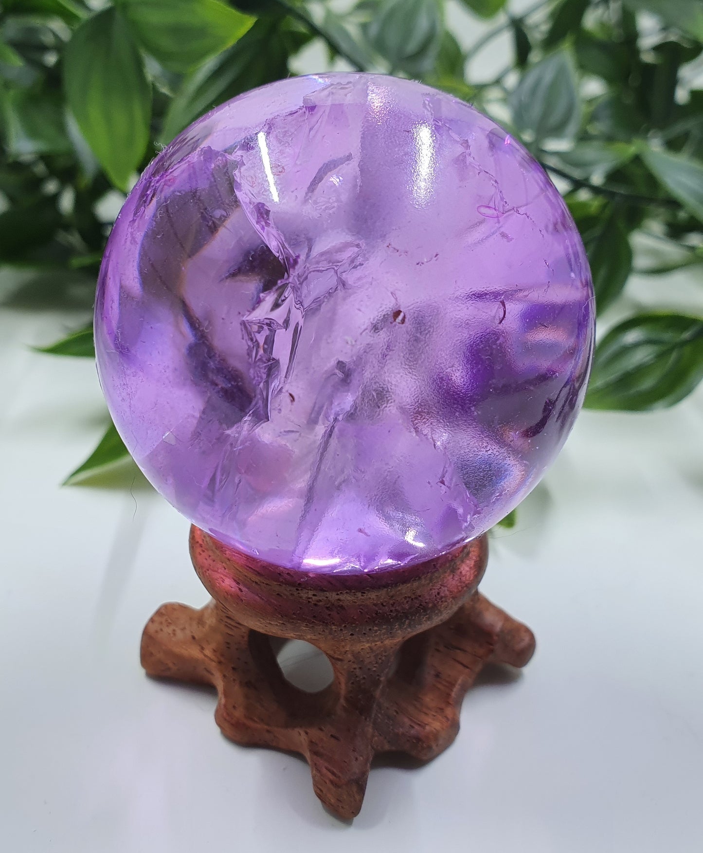 Purple Crackle Quartz Sphere