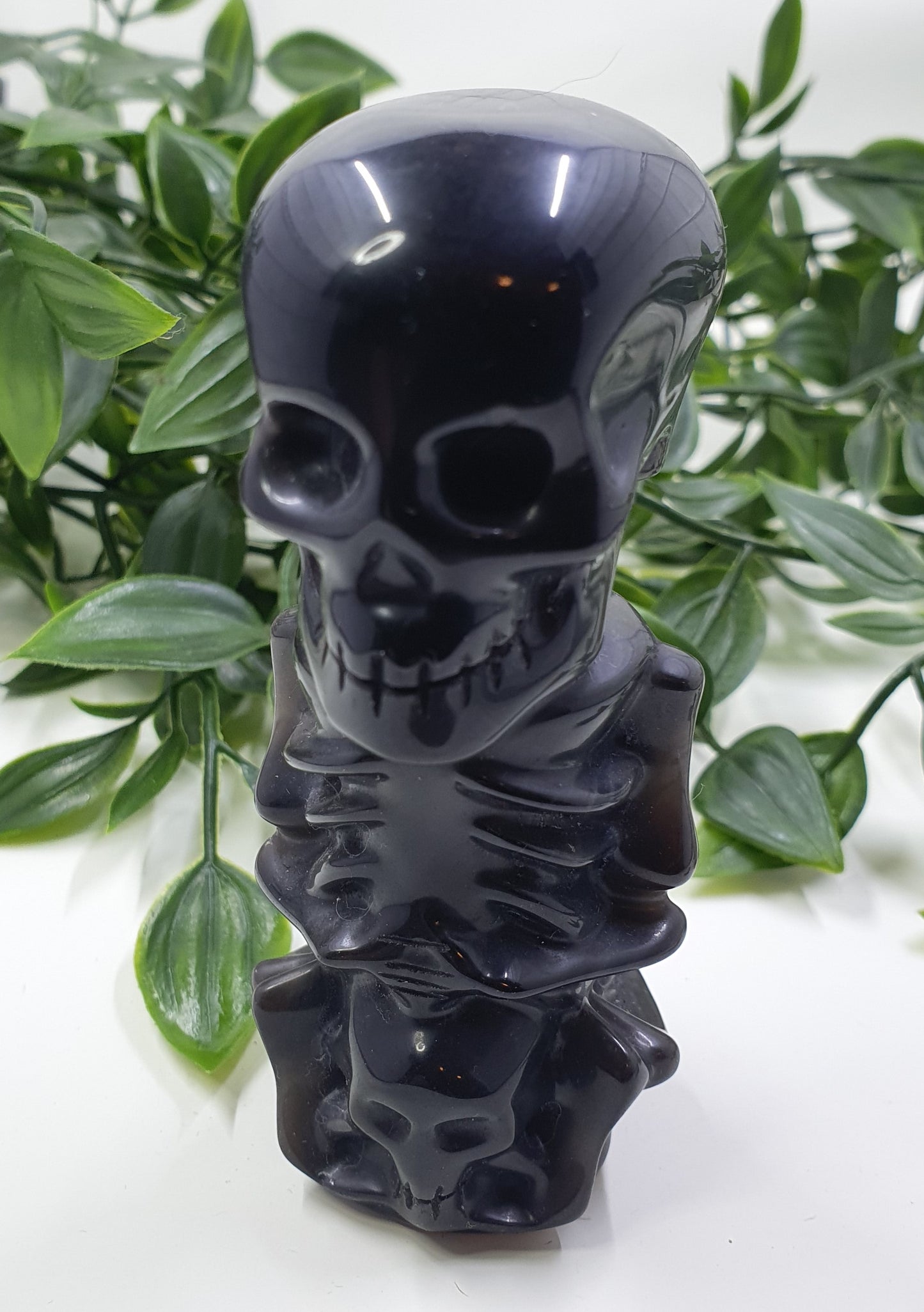 Black Obsidian Skelton Carving