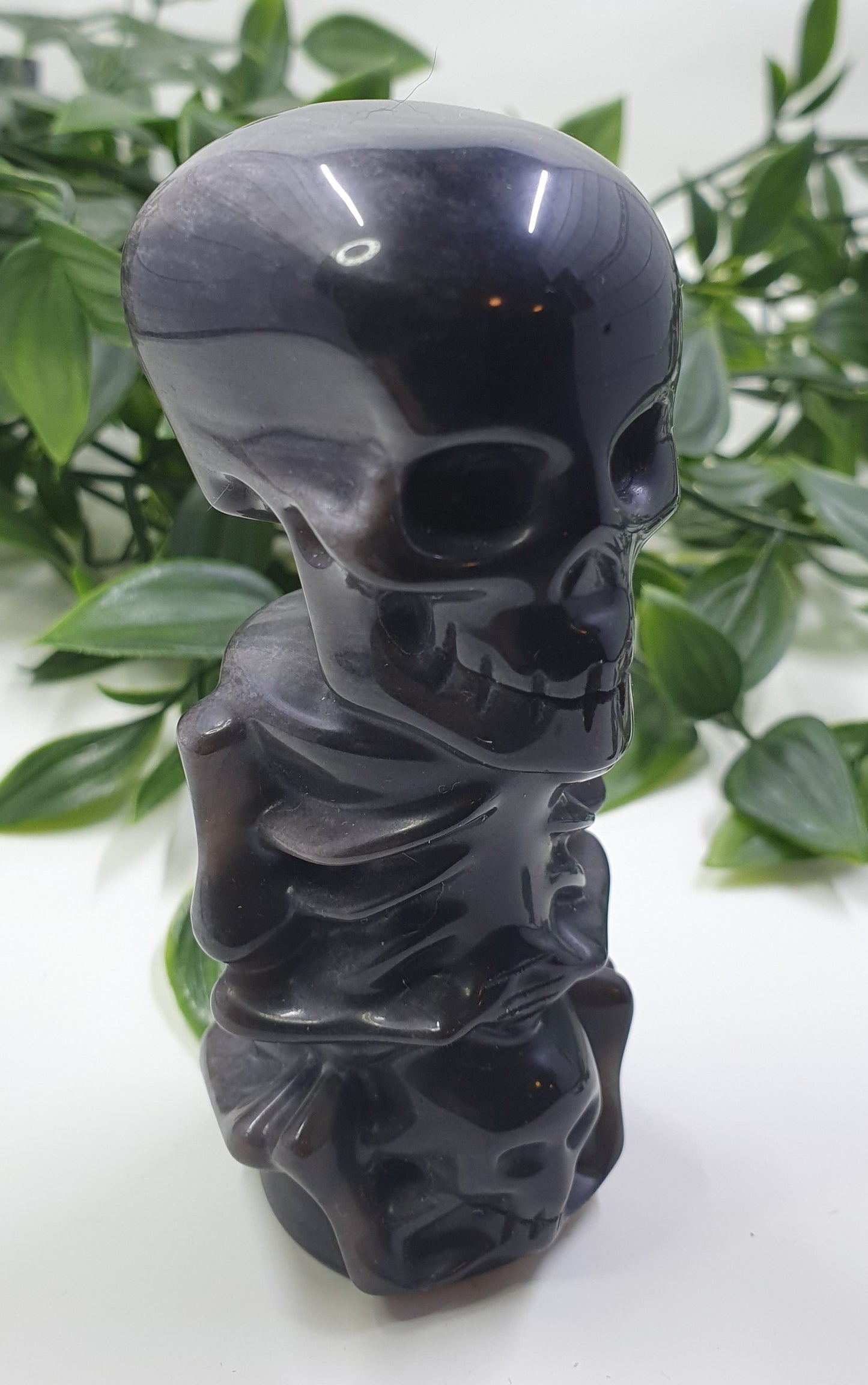 Black Obsidian Skelton Carving