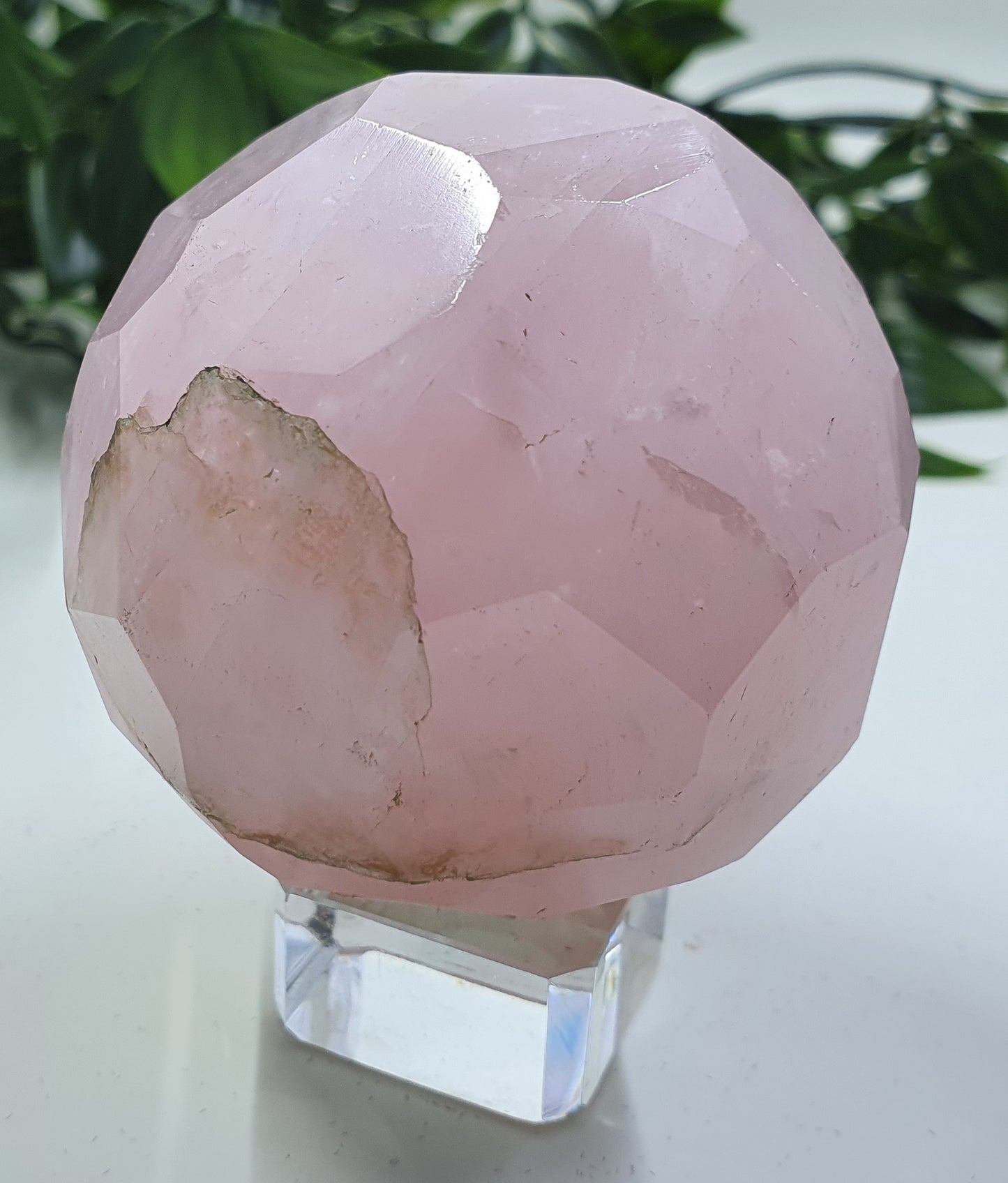 Faceted Rose Quartz Sphere #1