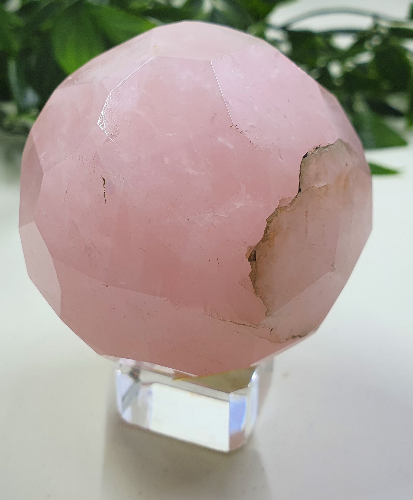 Faceted Rose Quartz Sphere #1