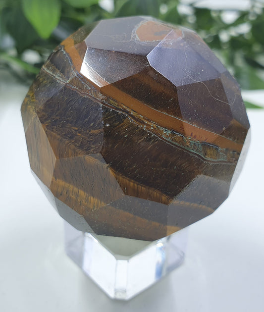 Tigers Eye Faceted Sphere #1