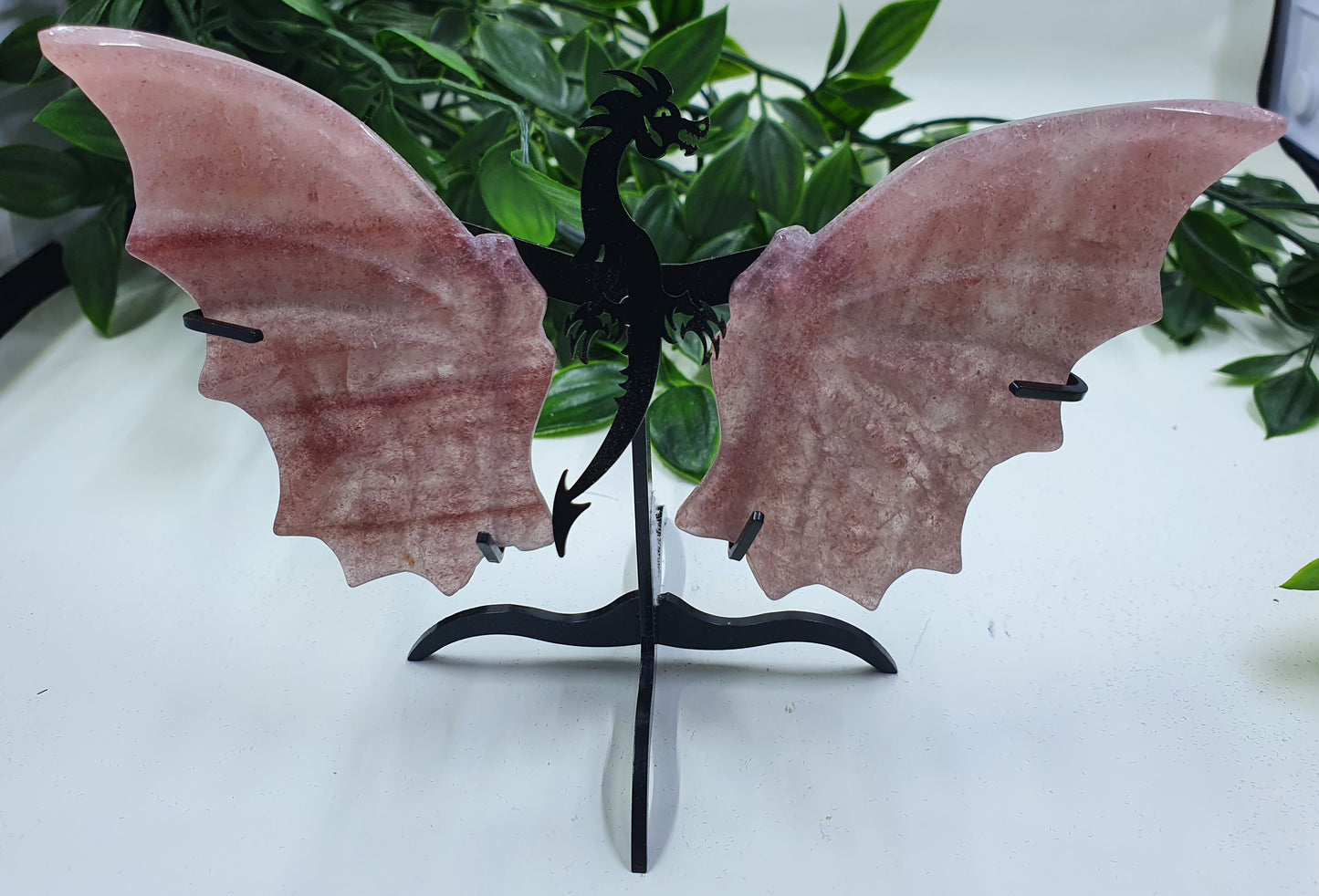 Rose Quartz Dragon Wings