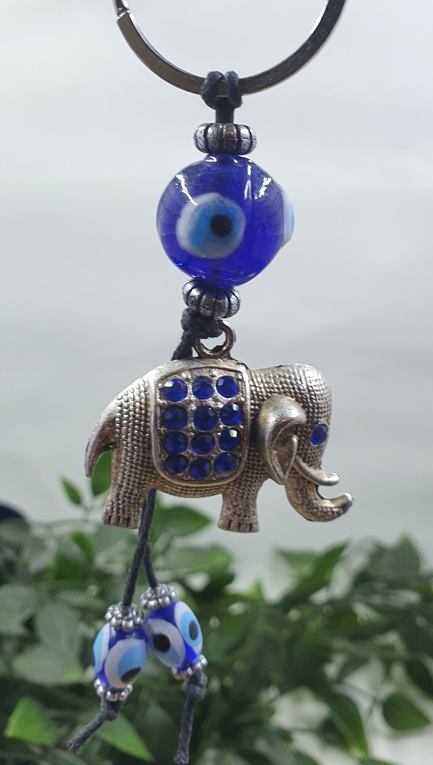 Evil Eye Elephant Keychains