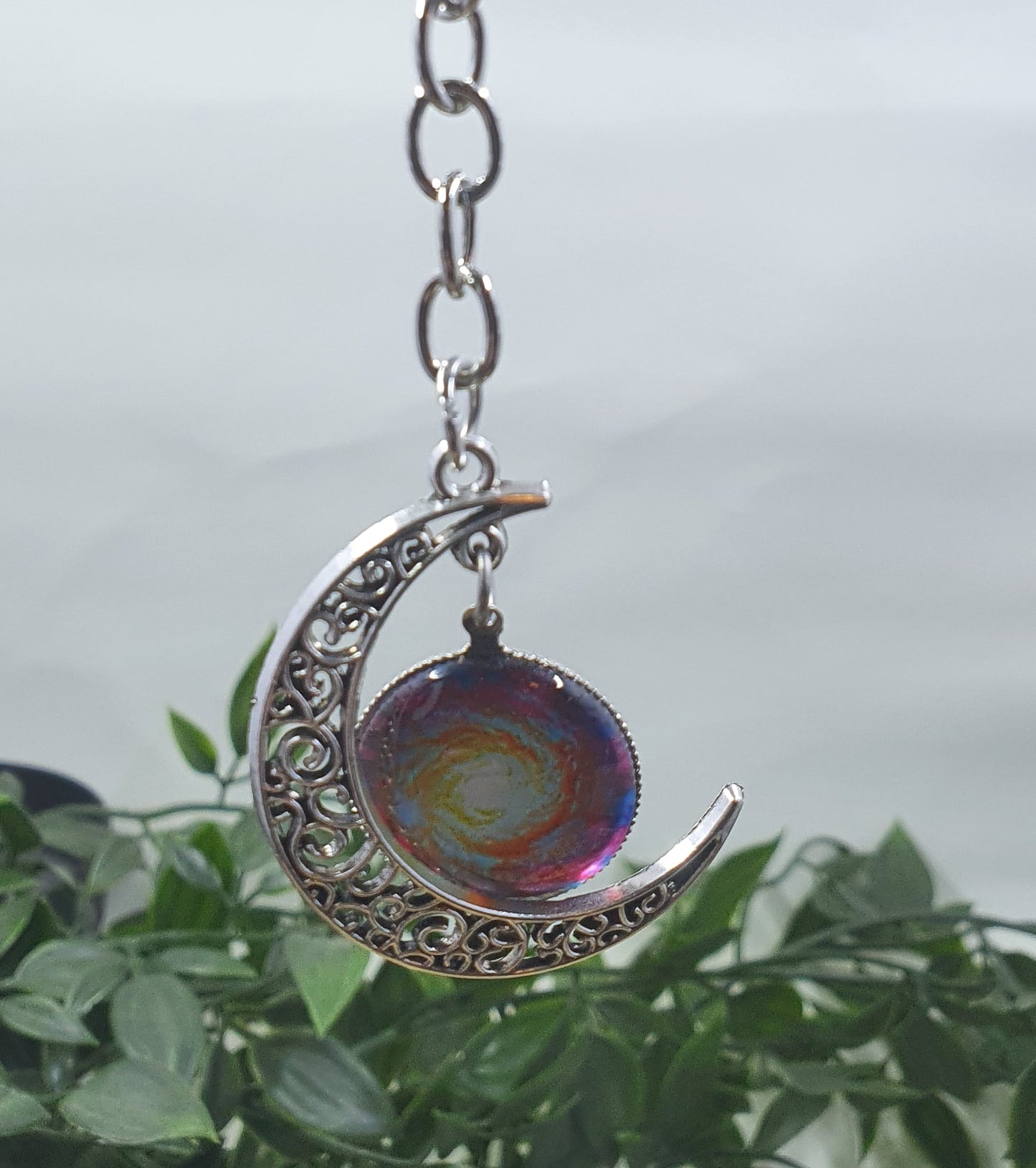 Moon Phase Galaxy Keychains