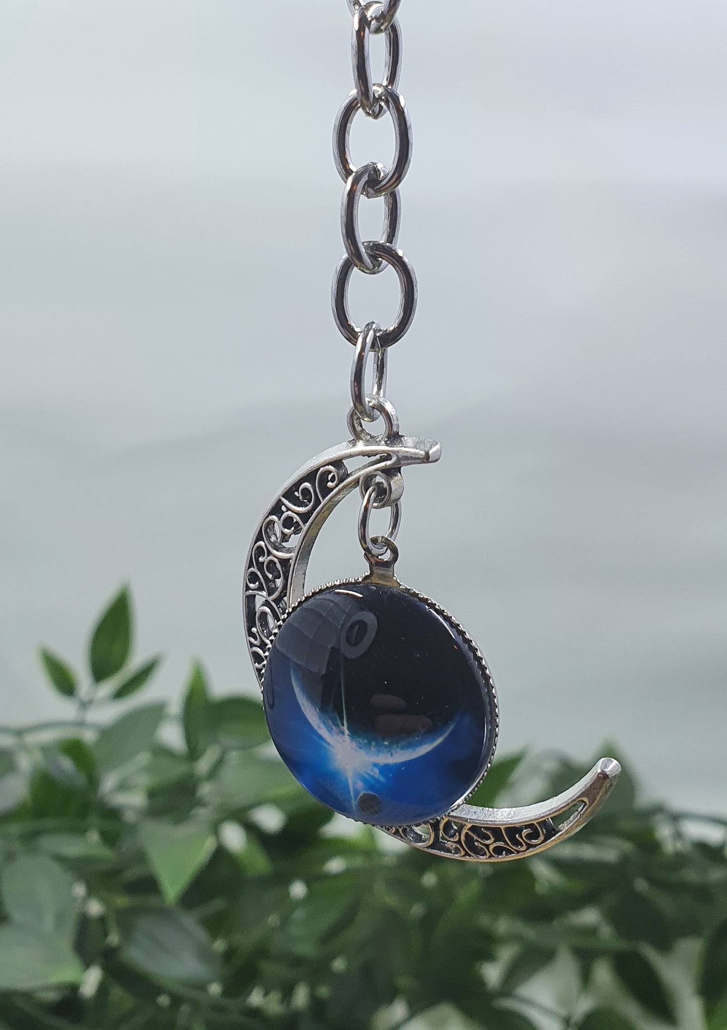 Moon Phase Galaxy Keychains