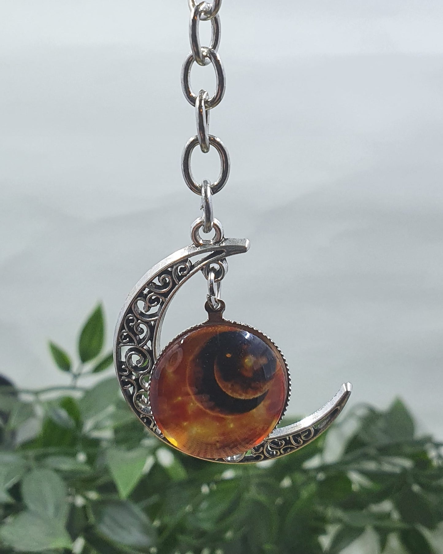 Moon Phase Galaxy Keychains