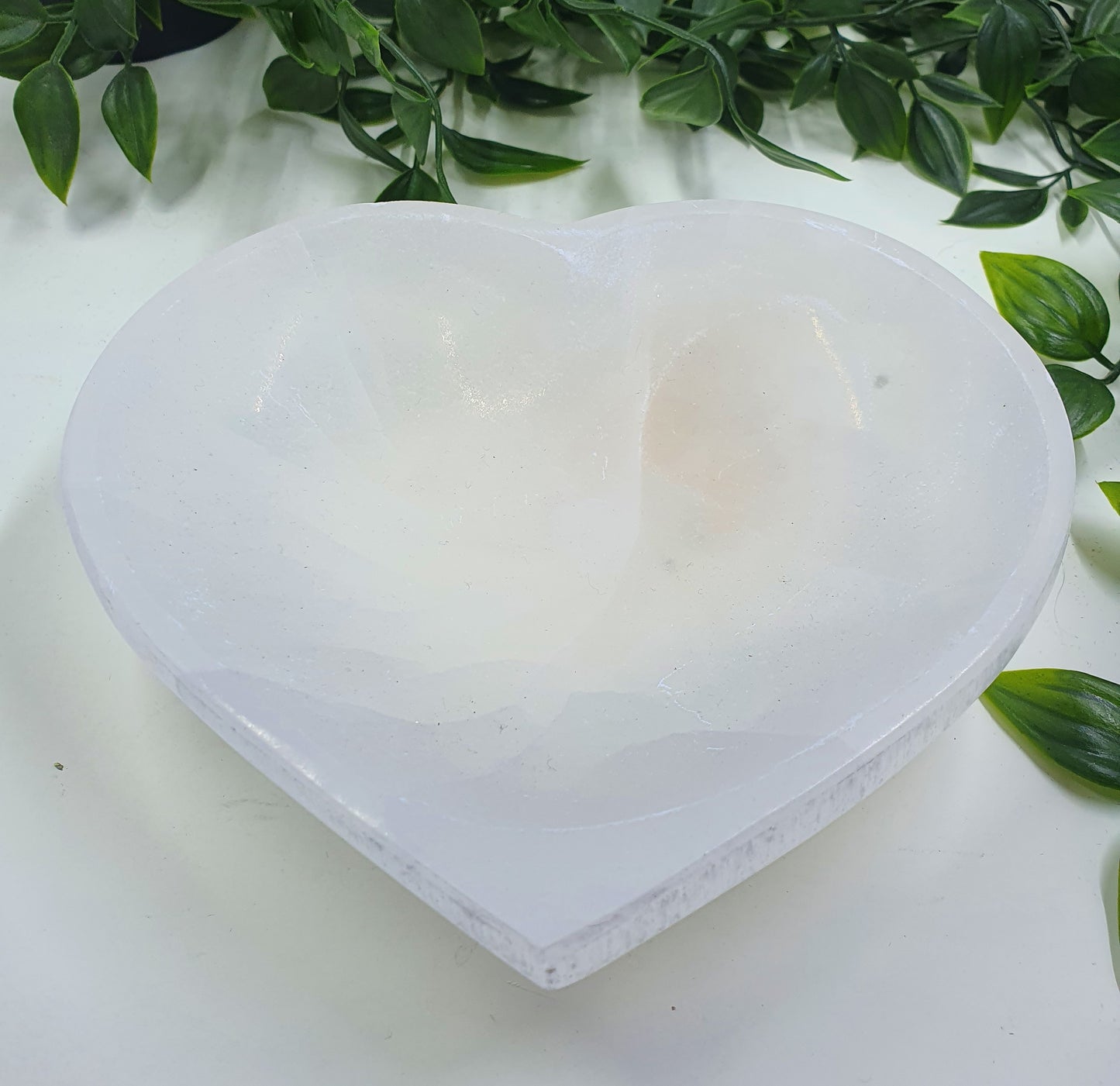 Selenite Large Heart Trinket Bowl