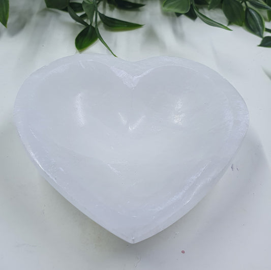 Selenite Medium Heart Trinket Bowl