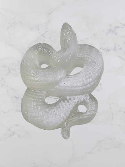 Selenite Snake Carving