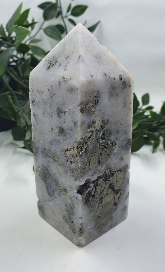 Pyrite in Quartz Tower #2