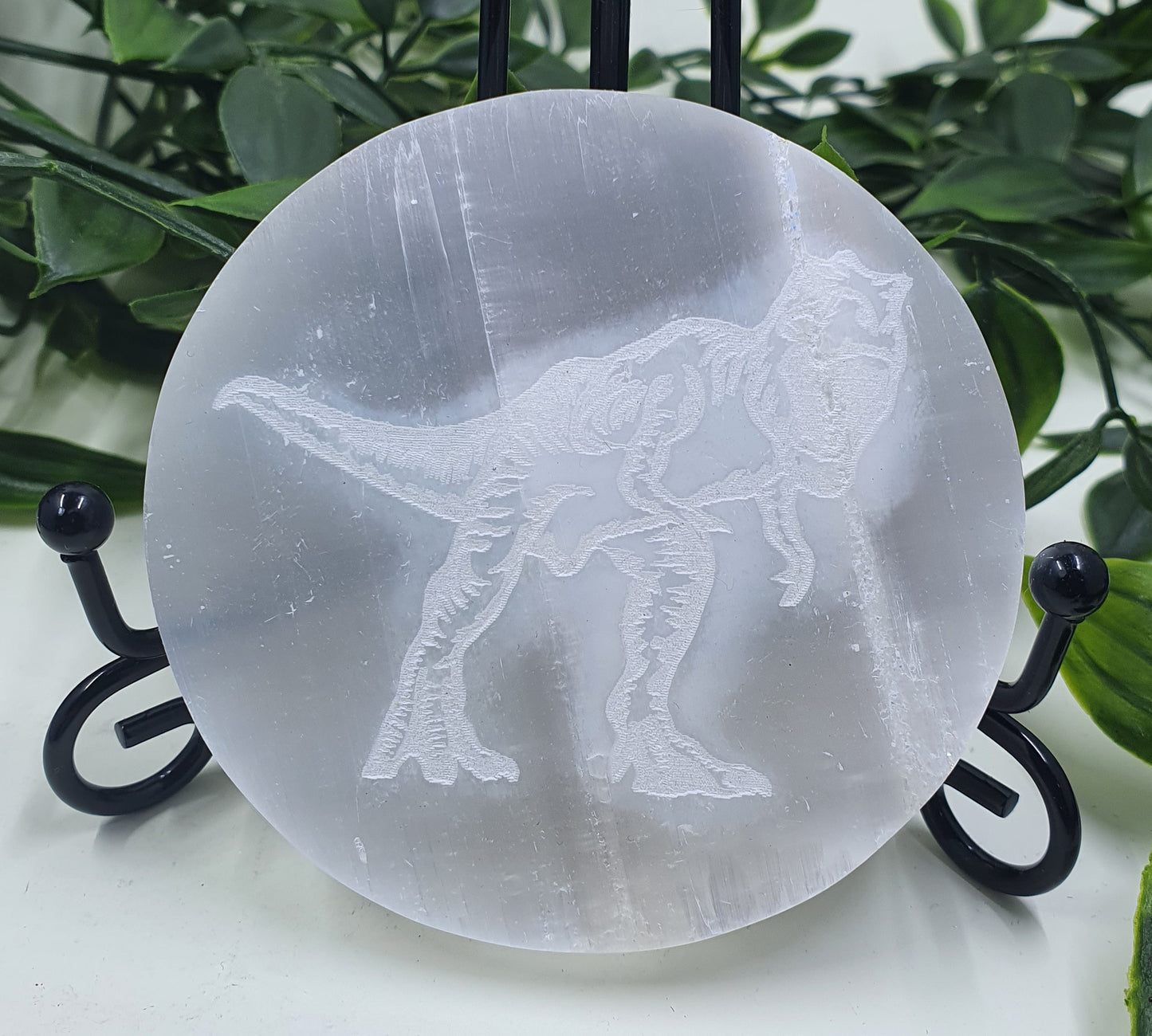 Selenite Dinosaur Charging Plate