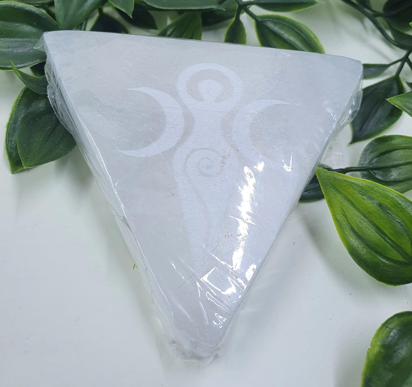 Selenite Goddess Triangle Charging Plate