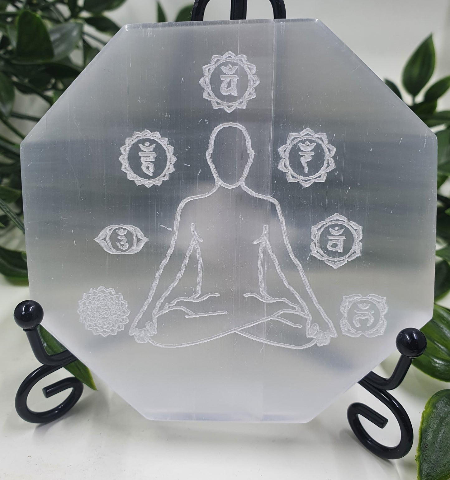 Selenite Chakra Goddess Charging Plate