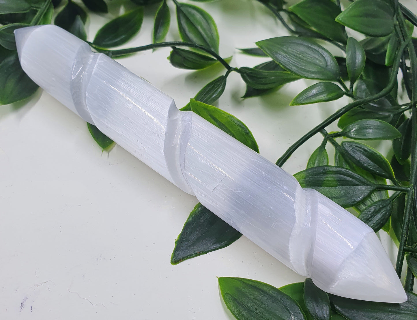 Selenite Spiral DT Wand