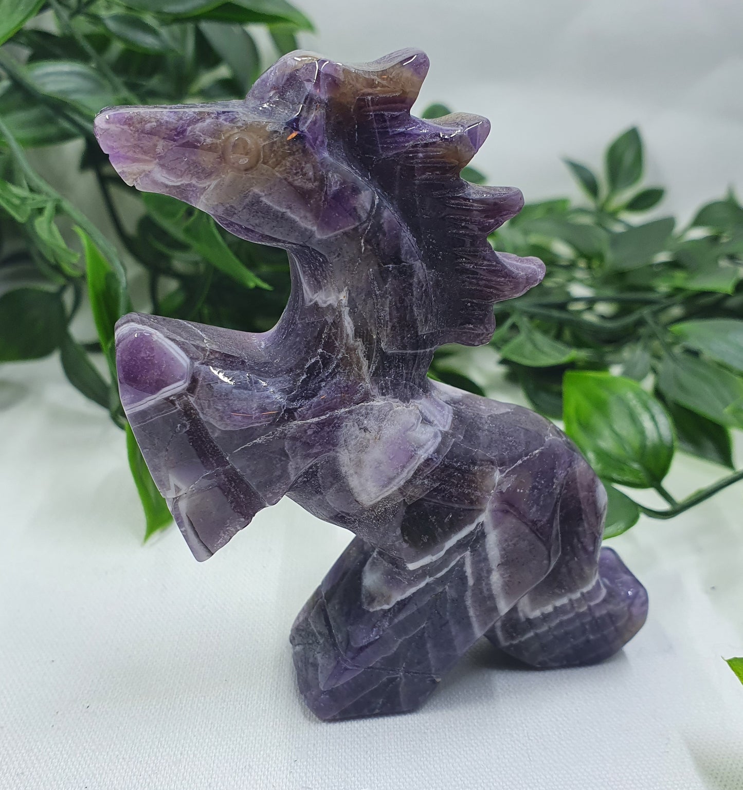 Dream Amethyst Standing Horse Carving #1